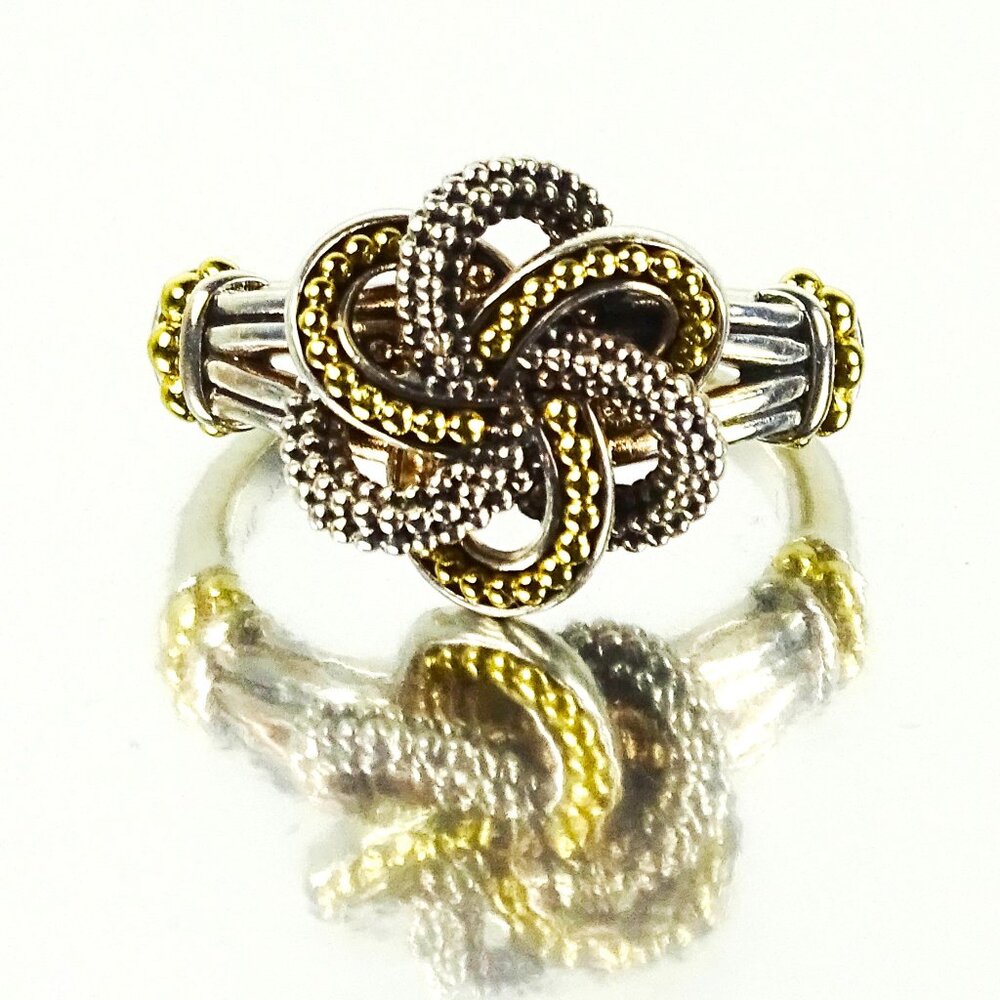 LAGOS Silver and 14K Gold Knot Ring
